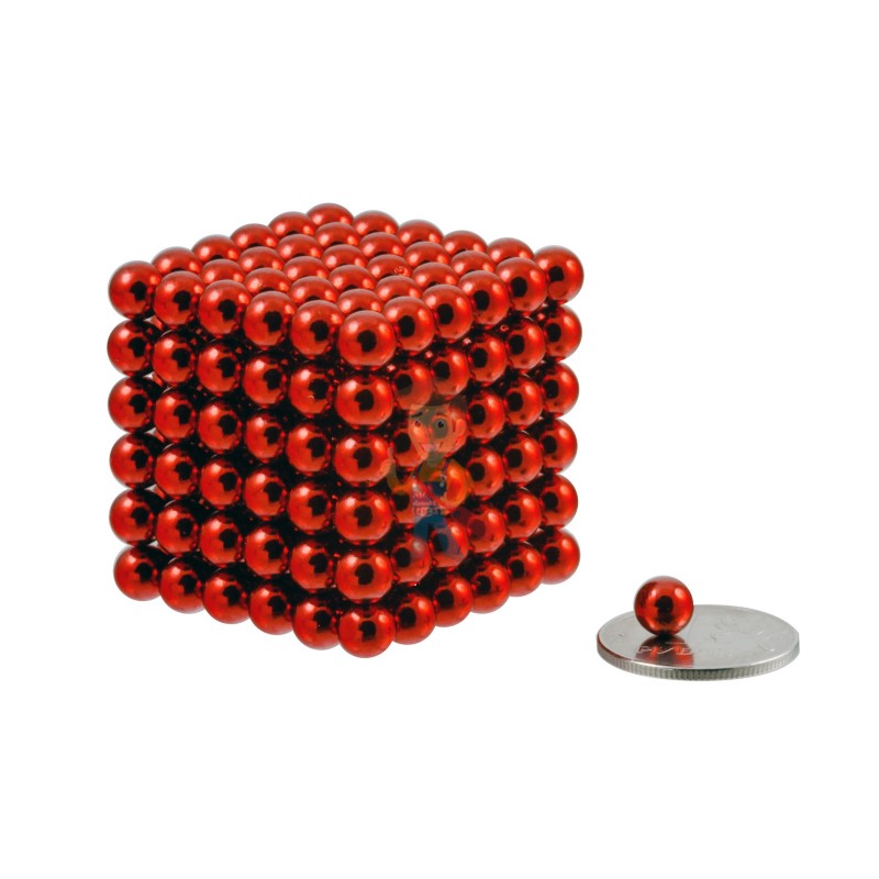 Forceberg Cube - куб из магнитных шариков 6 мм, красный, 216 элементов - фото 1