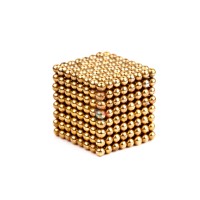 Forceberg Cube - куб из магнитных шариков 6 мм, оранжевый, 216 элементов - Forceberg Cube - куб из магнитных шариков 2,5 мм, золотой, 512 элементов