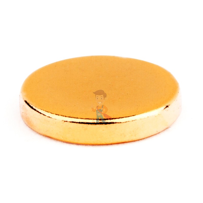 Неодимовый магнит диск 8х1.5 мм, золотой, 20шт, Forceberg - фото 3